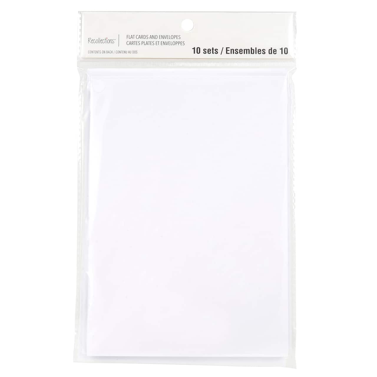 10 ensembles de cartes plates et enveloppes blanches de Recollections, 12,7 cm x 17,7 cm